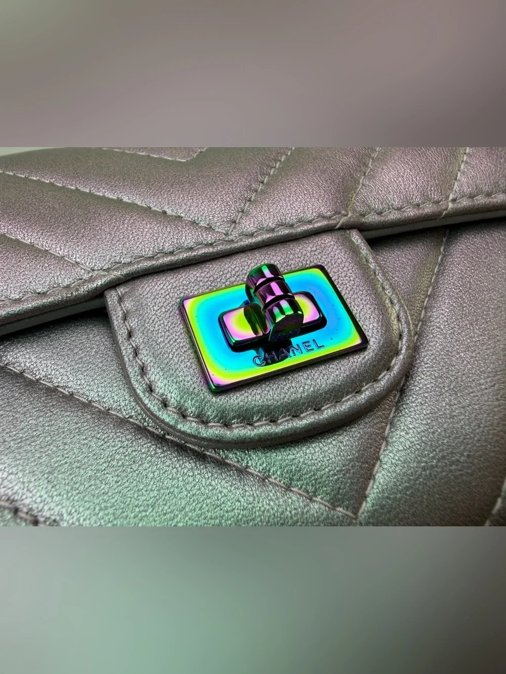 CHANEL Iridescent Chevron Quilted Wallet - Picture 3 of 13